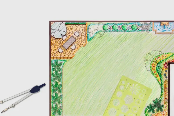 Garden design blueprint and planning
